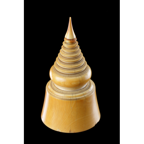 Tibetan Carved Ivory Seal in the Form of a Stupa